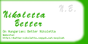 nikoletta better business card